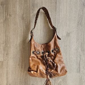 Kooba Vintage Brown Leather Hobo Bag